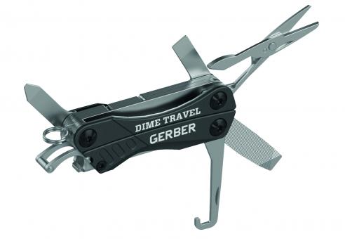 Gerber Multi-Tool DIME TRAVEL, Reisetool ohne Klingen, 5 Werkzeuge, Schlüsselring 